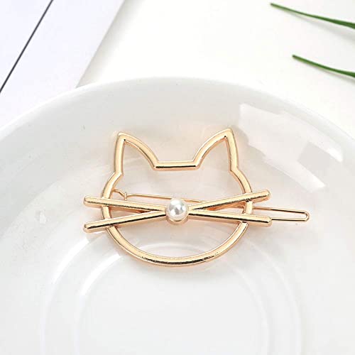 4-Pack Women's Metal Pearl Cat Shaped Hair Clips - Elegant Barrettes for Party, Wedding & Everyday Use - Perfect Hair Accessories for Women & Girls