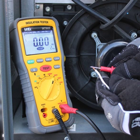 UEi IRT803 Insulation Resistance Tester 600V AC/DC - Digital Megohmmeter for Measuring Insulation Resistance Up to 20GΩ & Voltage Testing to 600V - Perfect for Electricians, HVAC Technicians & Industrial Maintenance