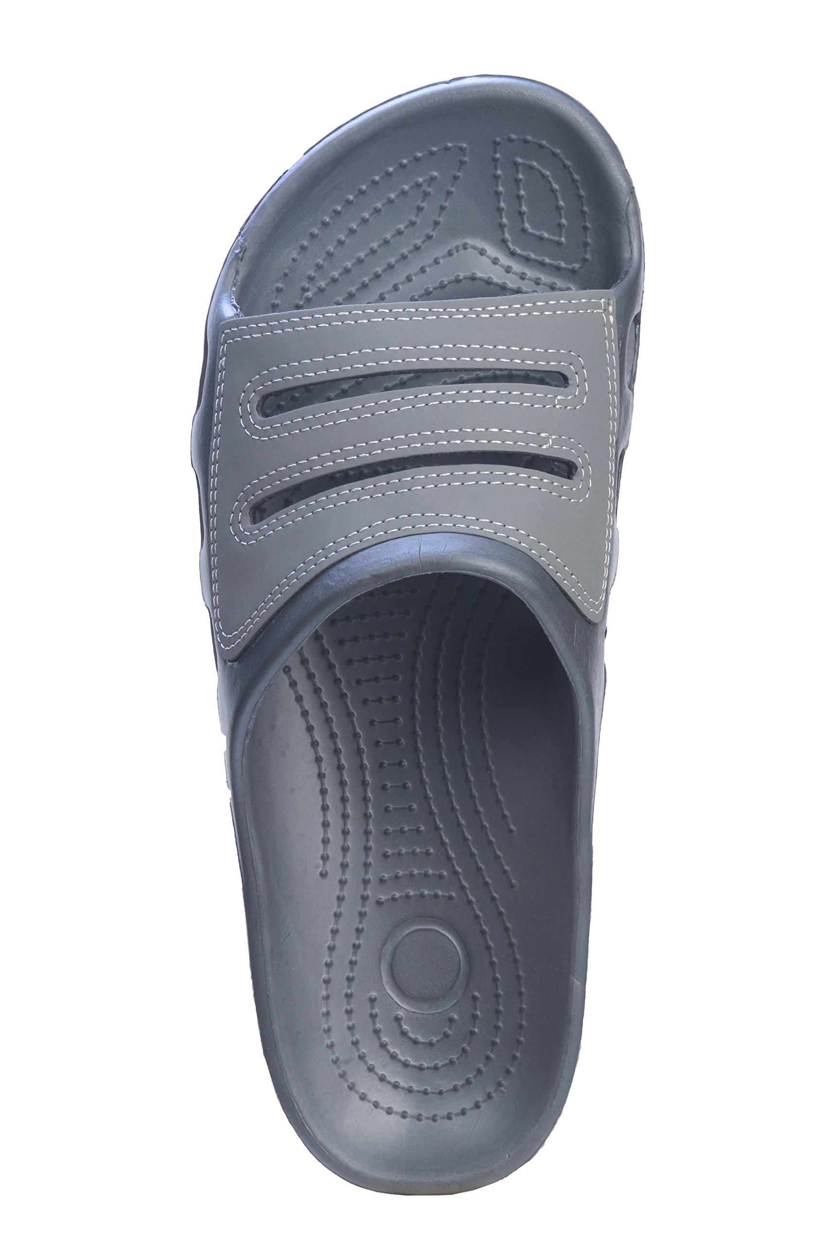 Roxoni Men's Waterproof Slide Sandals | Open Toe Slip-On Rubber Shoes for Beach, Pool, Gym & Travel | Lightweight & Durable for Outdoor Activities