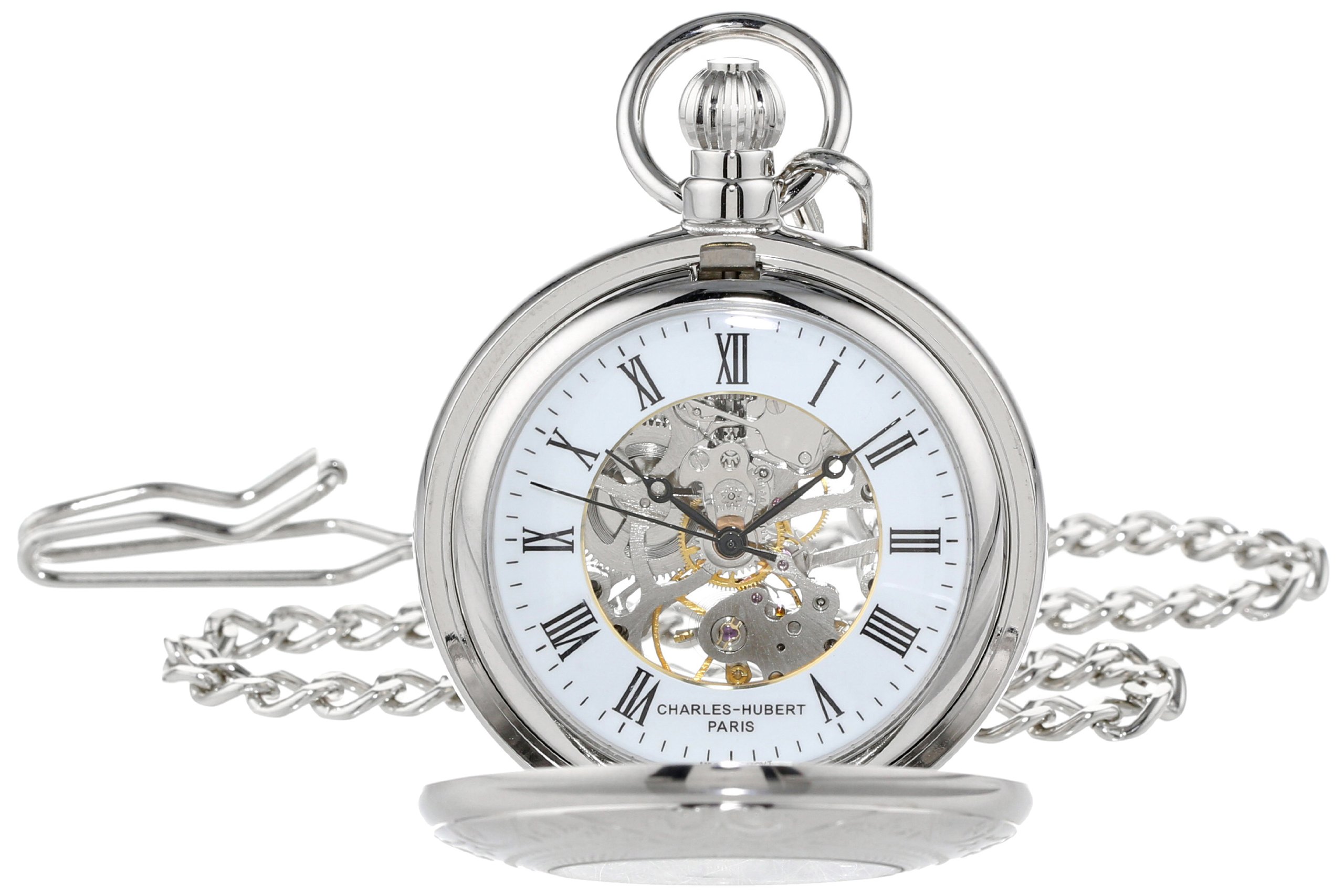 Charles Hubert 3527-W Classic Mechanical Pocket Watch for Men – Vintage Style, Hand-Winding, Perfect for Formal Events & Collectors