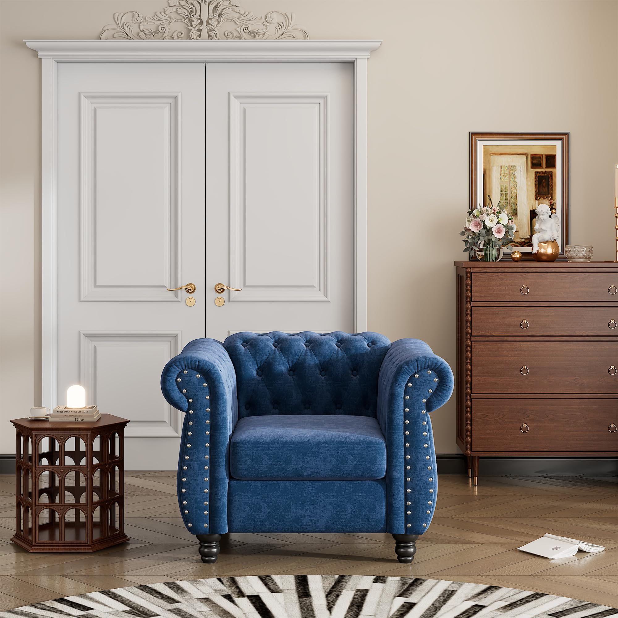 Modern Velvet Upholstered Sofa 39