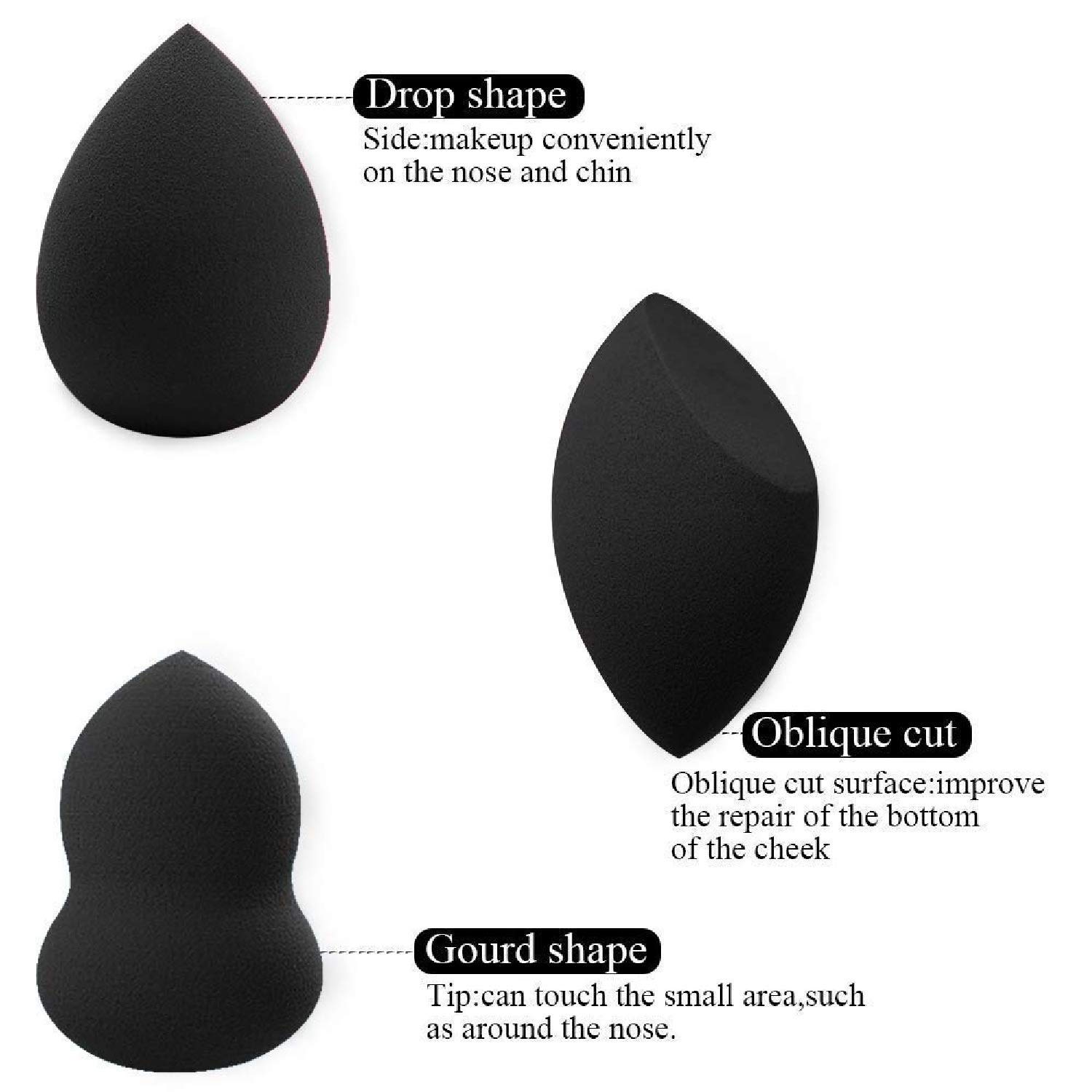 RKPM HOMES Professional Makeup Sponge Set - 3pcs Beauty Blender for Flawless Foundation, Cream & Powder Application | Soft Latex-Free Blending Sponge | Egg, Teardrop & Wedge Shapes | Multicolor Cosmetic Sponges for Liquid Makeup, Contouring & Baking | Perfect for Everyday Makeup & Professional Use