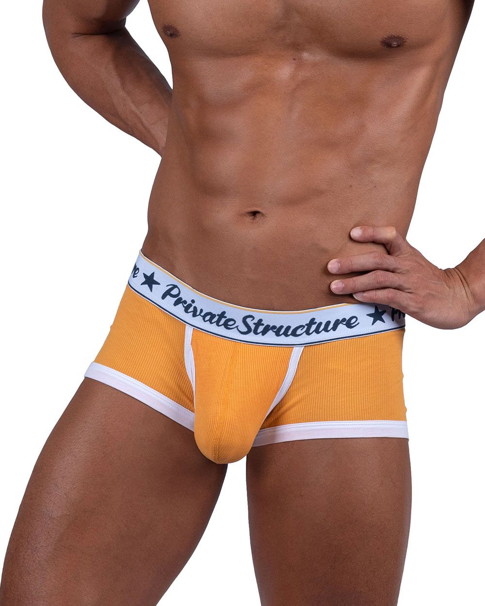 Private Structure Classic Mid Waist Trunks for Men - Comfortable Cotton Underwear with Breathable Fabric - Perfect for Everyday Wear, Gym & Travel