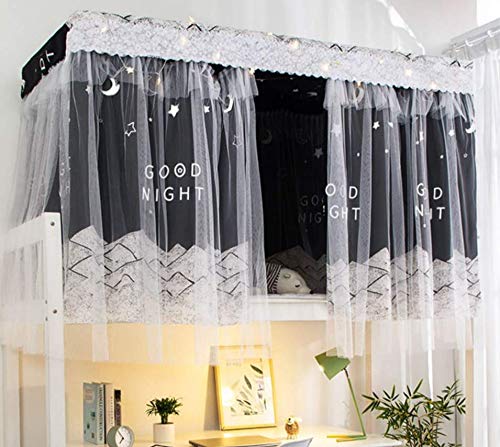 GREUS Single Bed Canopy Tent - Blackout Privacy Curtain for Dormitory & Home Decor, Breathable Dust-Proof Bedding Net (Ideal for College Dorms, Bedrooms & Nap Time)