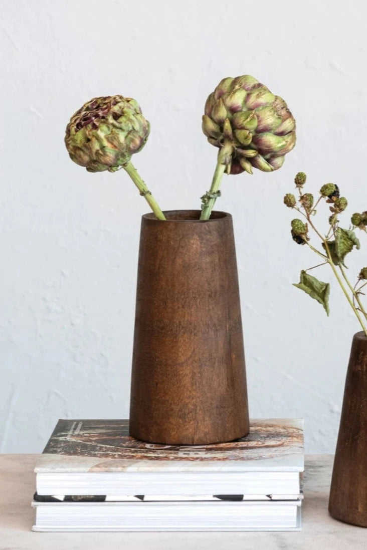 Handmade Reclaimed Wood Vase - Large Rustic Home Decor for Farmhouse, Wedding Centerpiece & Boho Style Living Room Decor