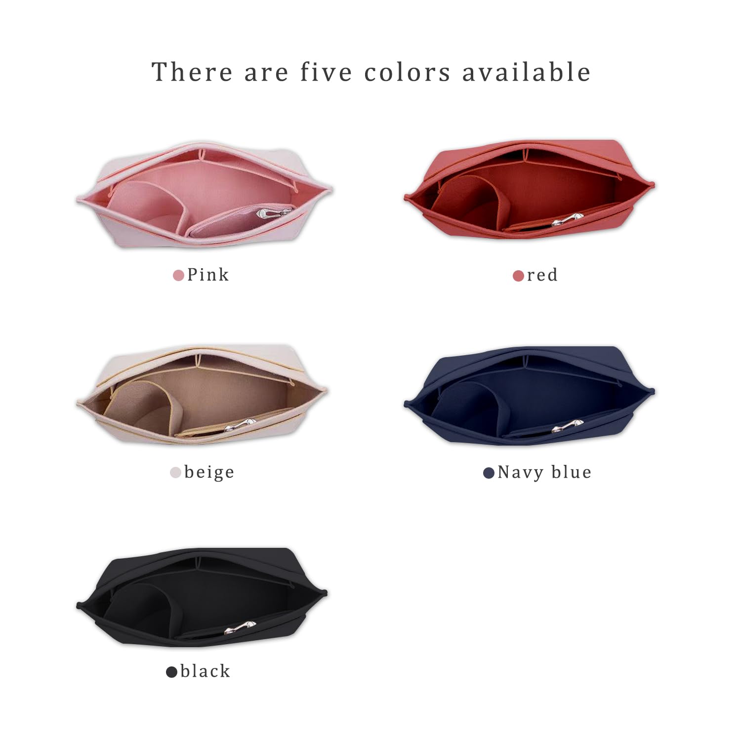 Luxury Felt Purse Organizer Insert for Longchamp - Medium Black Handbag Organizer with Divider Pockets & Zipper - Perfect for Travel, Work & Everyday Use