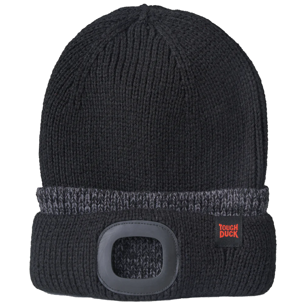 Tough Duck LED Light Beanie with Adjustable Headlamp - Winter Hat for Outdoor Activities, Running, Hiking, and Night Work - WA53 Model - Perfect for Camping, Dog Walking, and Nighttime Safety