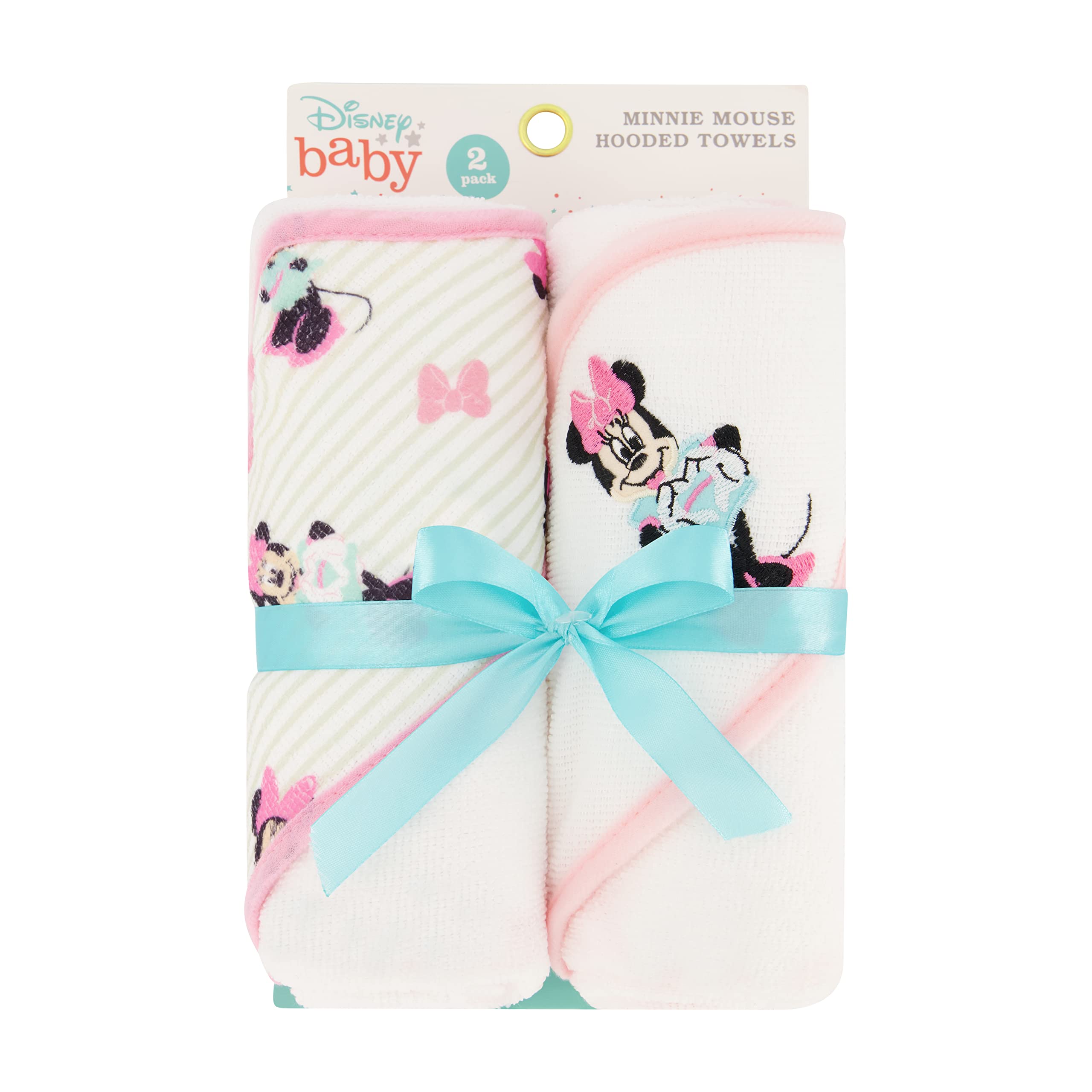 Disney Hooded Baby Towel Set - 2 Soft Bath Towels & 8 Washcloths for Newborns & Toddlers | Cute Character Design for Baby Girls & Boys | Perfect for Bath Time, Swimming & Nursery Care