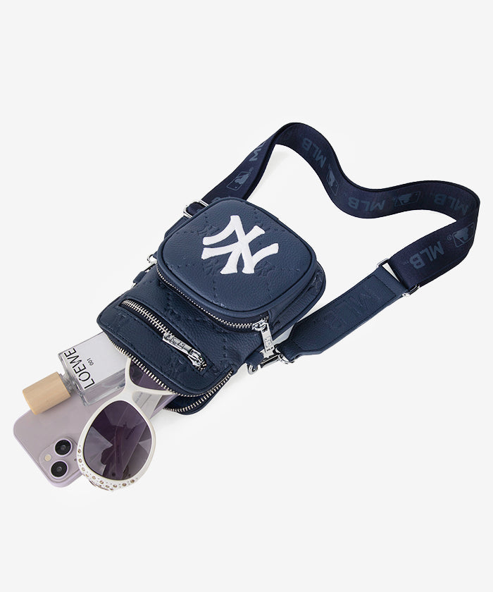 MLB New York Yankees Mini Crossbody Bag for Women - Stylish Yankees Logo Shoulder Purse - Perfect for Game Day, Travel & Casual Outings