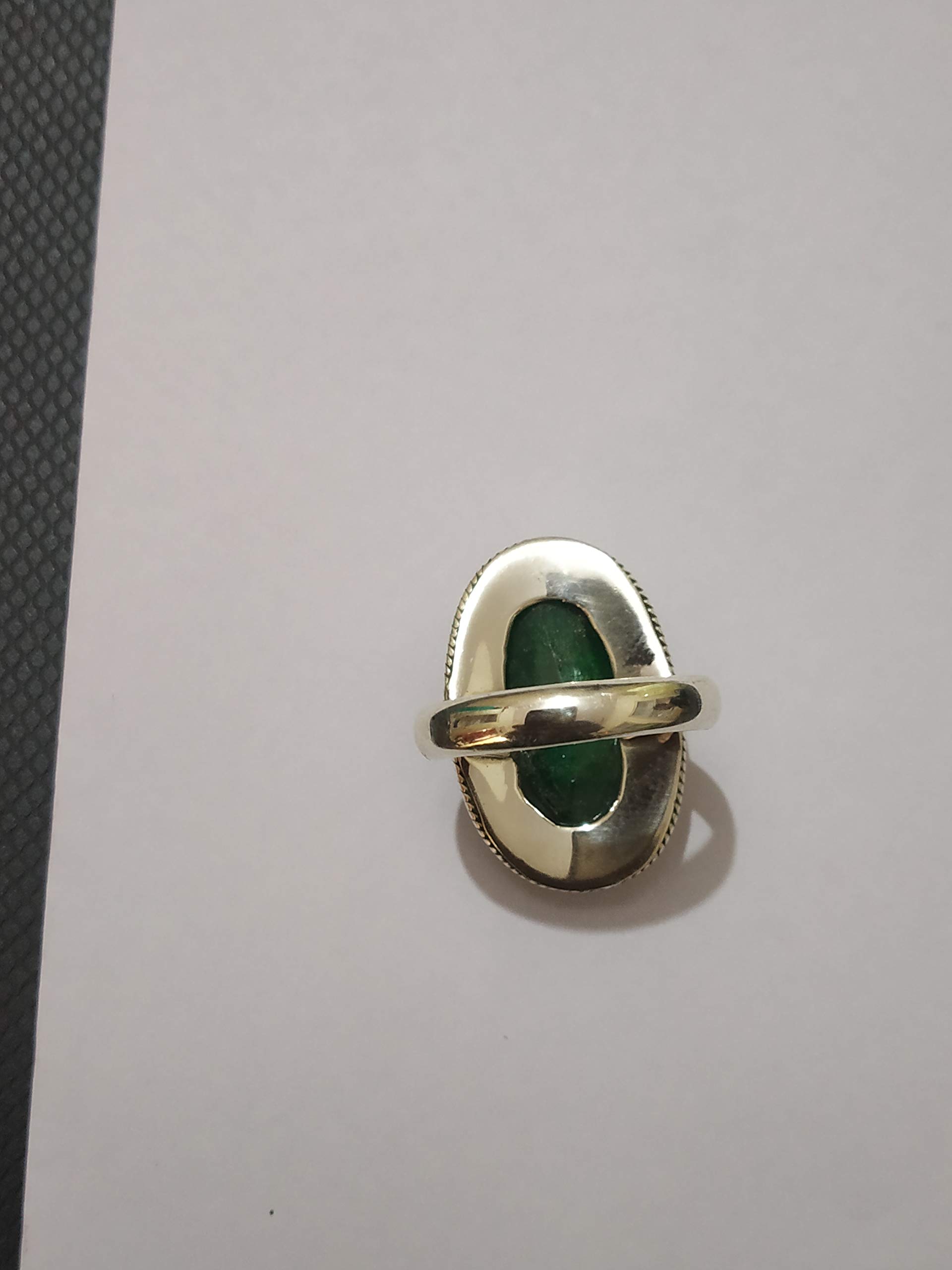 Emerald Ring Sterling Silver - May Birthstone Statement Ring for Women, Boho Engagement & Promise Ring, Art Deco Bridesmaid Gift - Perfect for Weddings, Anniversaries & Special Occasions