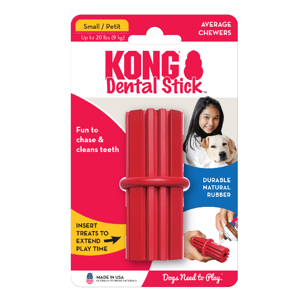 Durable KONG Dental Stick Dog Chew Toy for Teeth Cleaning and Anxiety Relief - Perfect for Aggressive Chewers and Puppy Teething