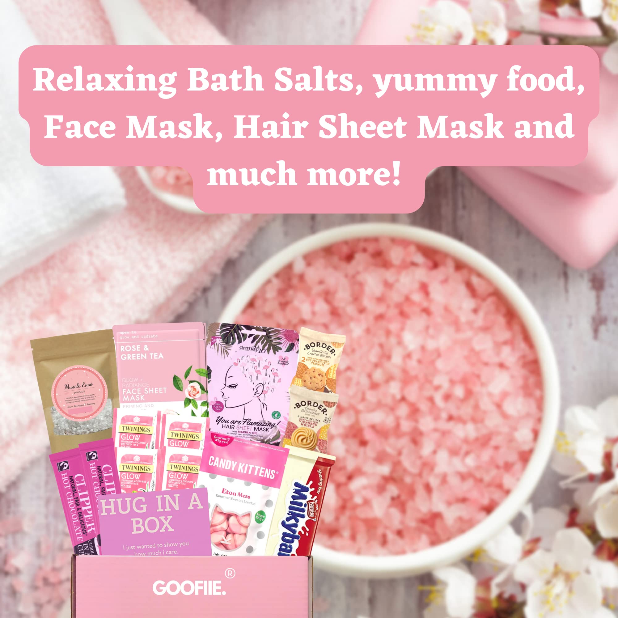 Luxury Relaxation Gift Box for Women - Spa Care Package with Bath Salts, Face Masks & Gourmet Snacks | Perfect for Home Spa Day, Mother's Day Gifts, Birthday Presents & Self-Care Moments
