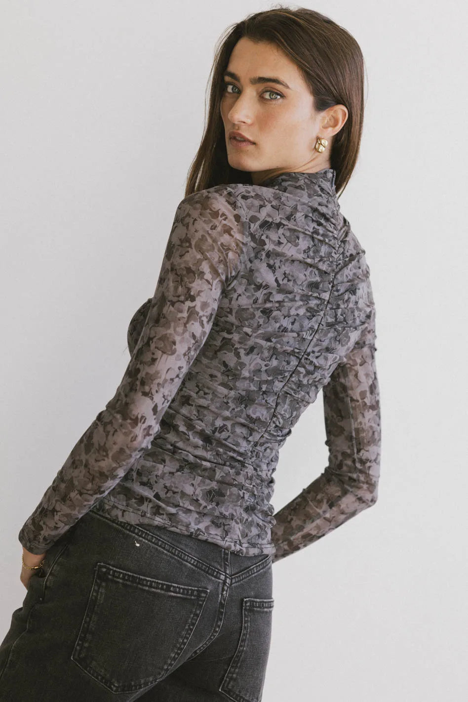 Lola Ruched Women's Blouse - Elegant Ruffled Tops for Casual & Party Wear | Final Sale
