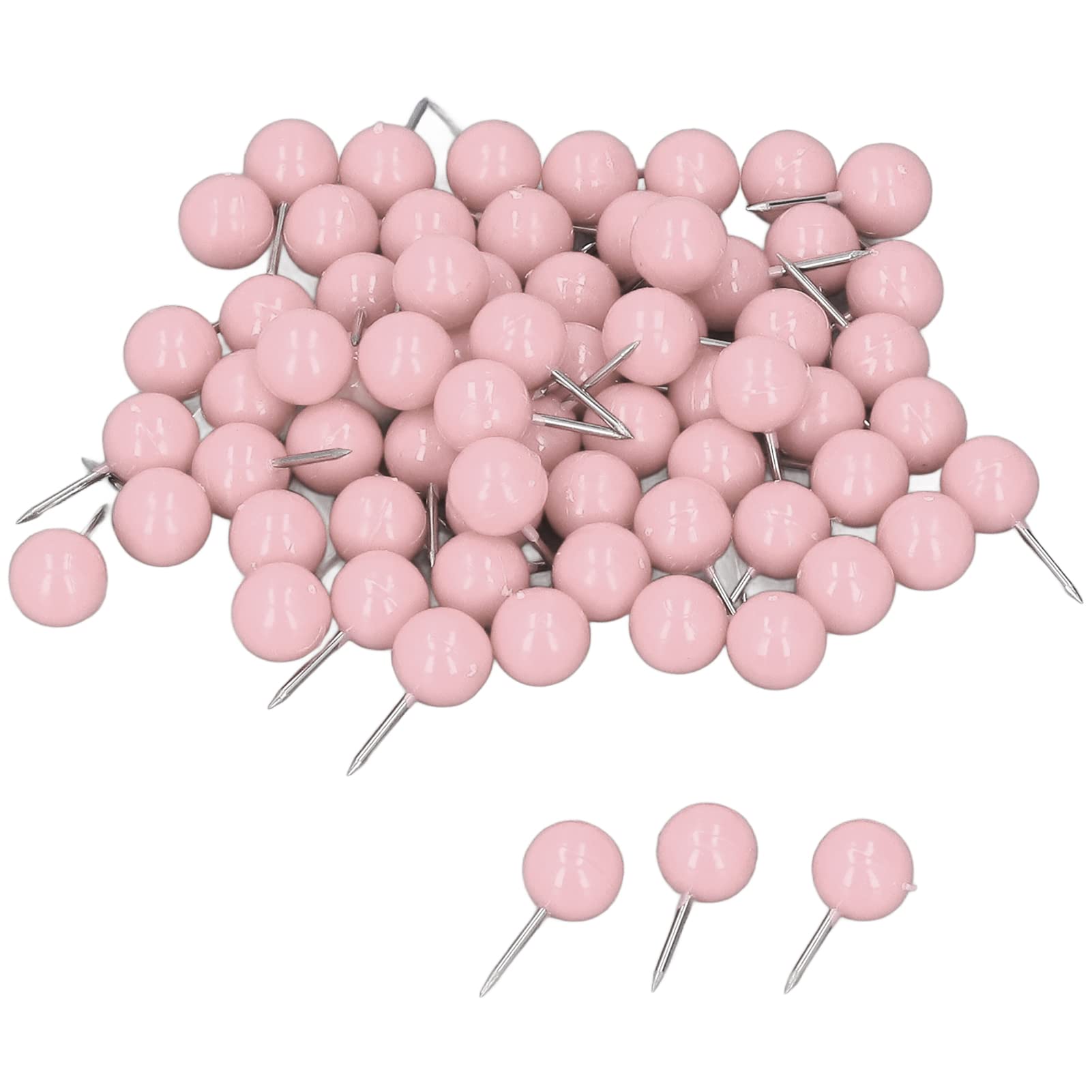 Jeanoko Decorative Push Pins 100Pcs - Colorful Map Tacks for Cork Boards, Bulletin Boards & Office Organization (9.5x20mm, Pink) - Perfect for Home, Office, School & DIY Projects