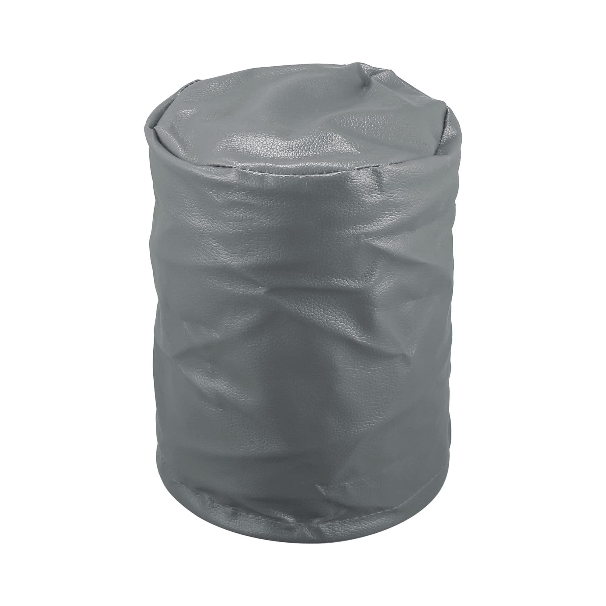 Foldable Hanging Car Trash Can - Light Gray Faux Leather Vehicle Garbage Storage Box | Auto Interior Accessories for Sedan, SUV, Truck | Perfect for Road Trips, Commuting & Family Travel