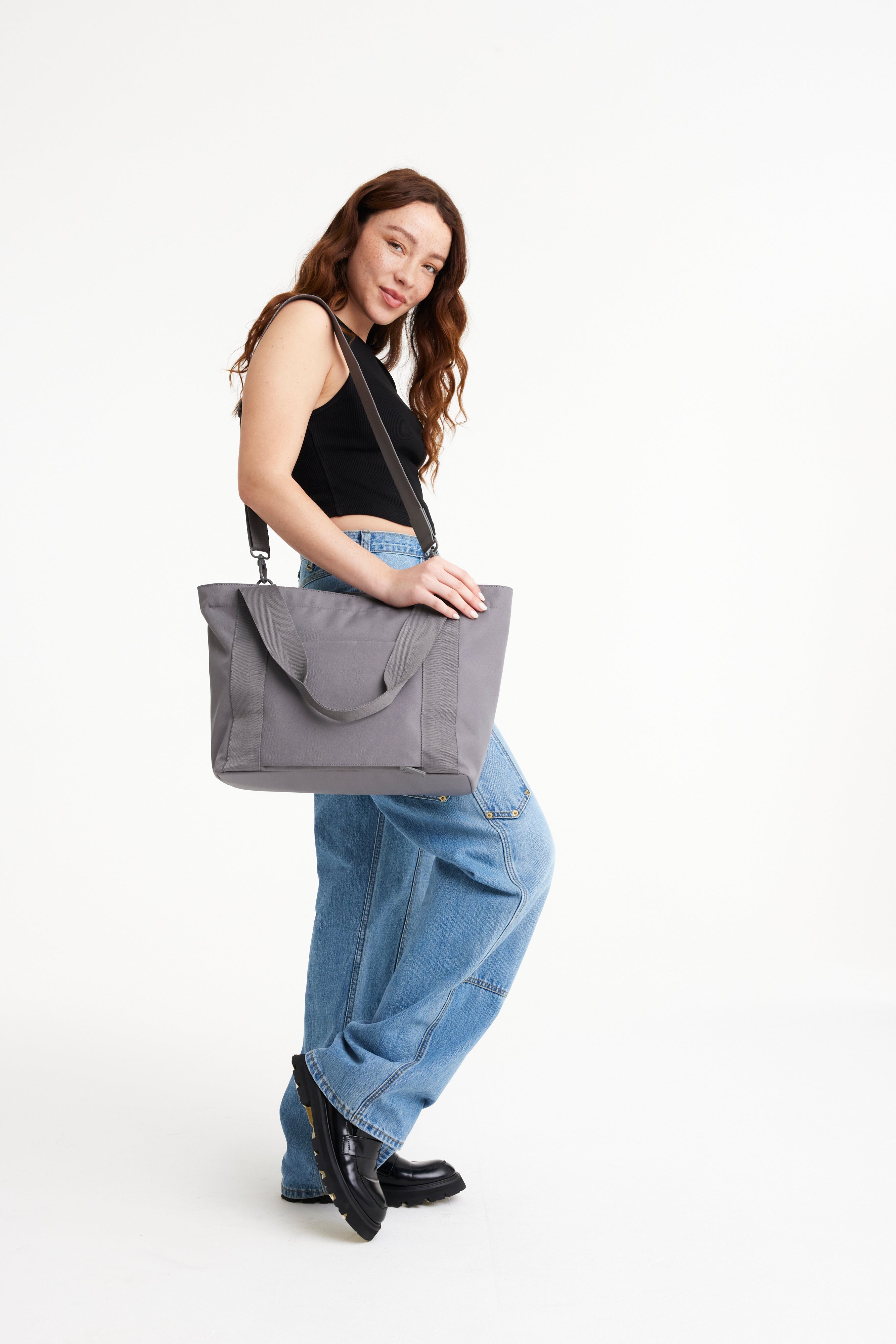 The BÉISics Tote Bag in Grey - Stylish & Spacious Work Tote for Women, Perfect for Office, Travel & Everyday Use