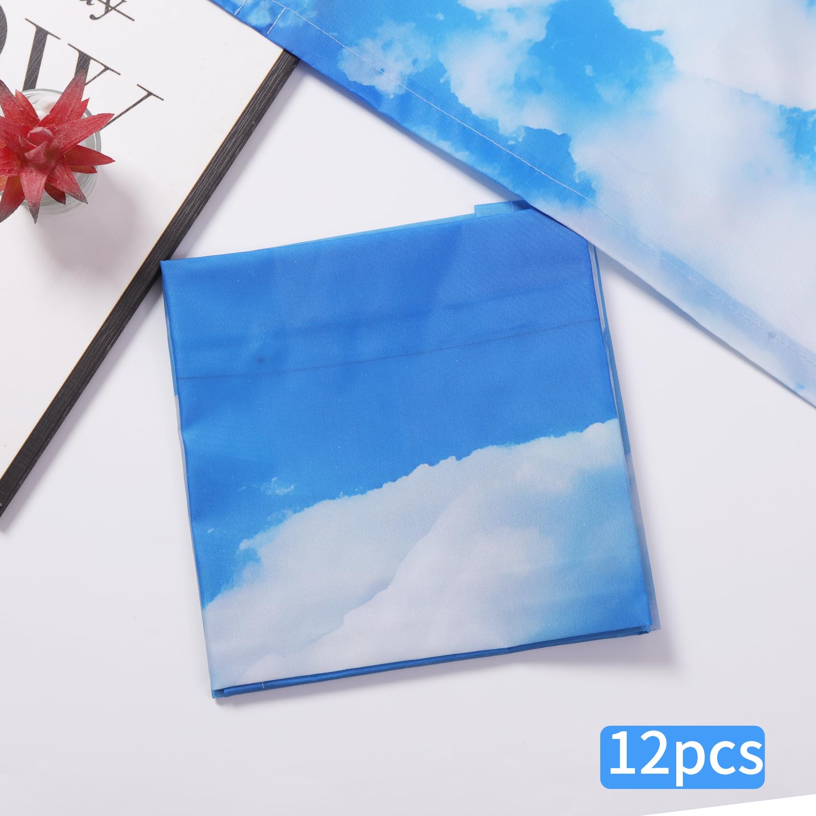 12 Pack Fluorescent Light Covers for Ceiling Lights - Magnetic Light Diffuser Filters for Classrooms, Offices, Hospitals & Homes (4x2 ft, Blue Sky White Clouds Design) - Reduce Glare & Create Calming Atmosphere