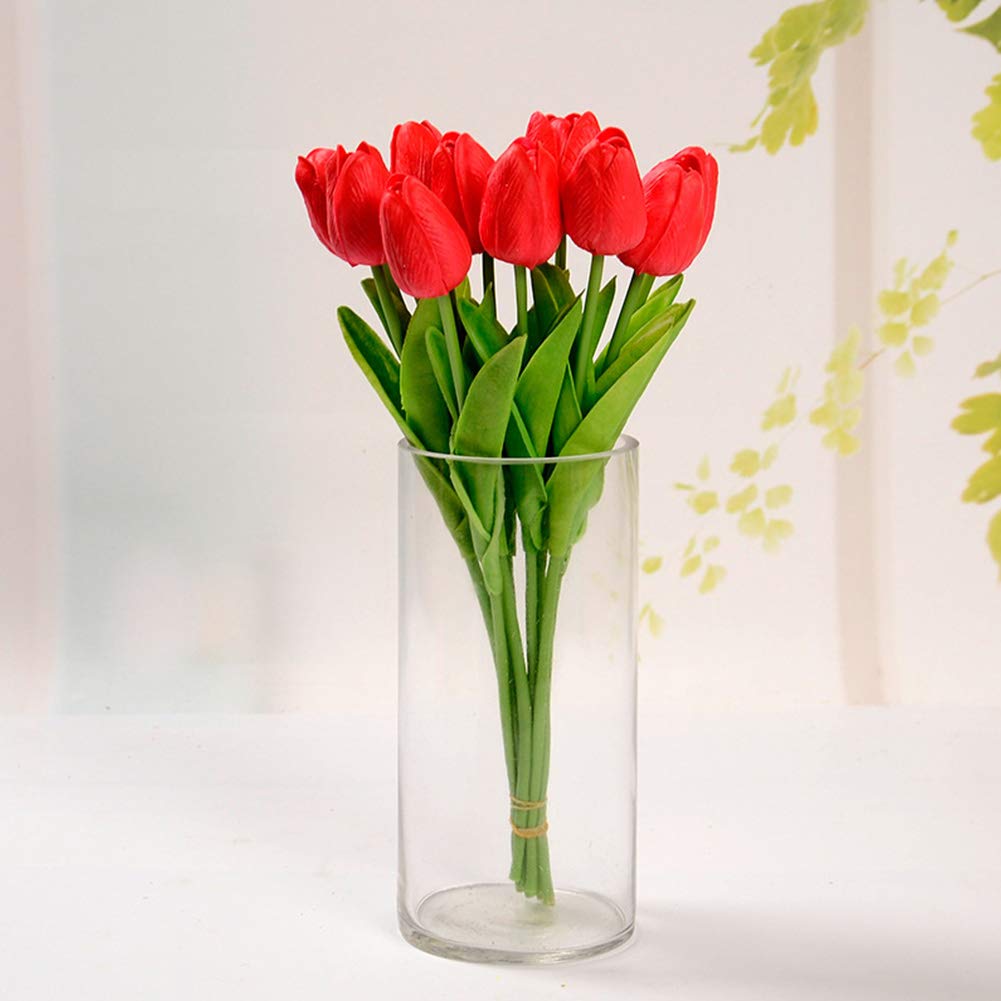 30PCS Realistic PU Tulip Flowers - Lifelike Artificial Tulips for Home Decor, Wedding Centerpieces, Party Arrangements & Spring Floral Displays