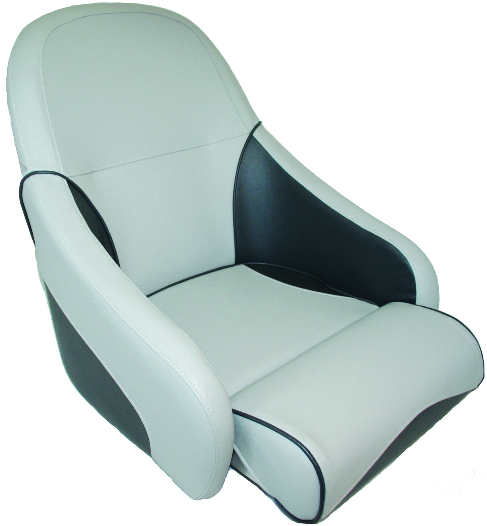 Axis Deluxe Oceanstar Flip Up Seat Light Grey / Charcoal - Premium Folding Boat Seat for Fishing & Boating - Perfect for Pontoon, Deck, and Marine Use