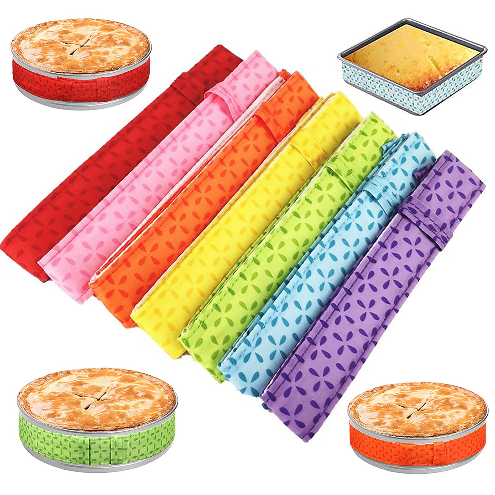 2-Piece Cake Strips for Even Baking | Heat-Resistant Cake Pan Wraps | Perfect for Layer Cakes, Cheesecakes & Cupcakes | Professional Bake Even Strips for Consistent Results