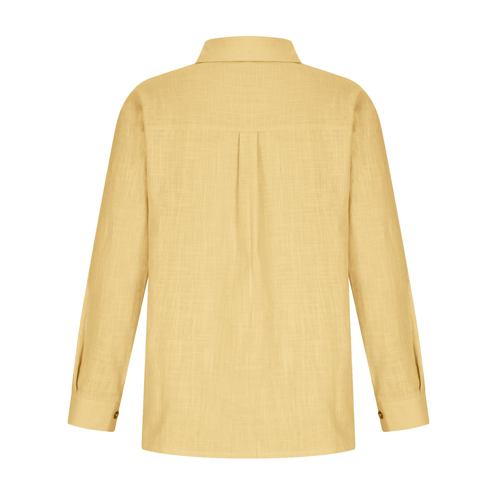 Women's Linen Long Sleeve Blouse - V Neck Button Down Shirt for Summer | Comfortable Business Casual Top for Office & Outdoor Wear