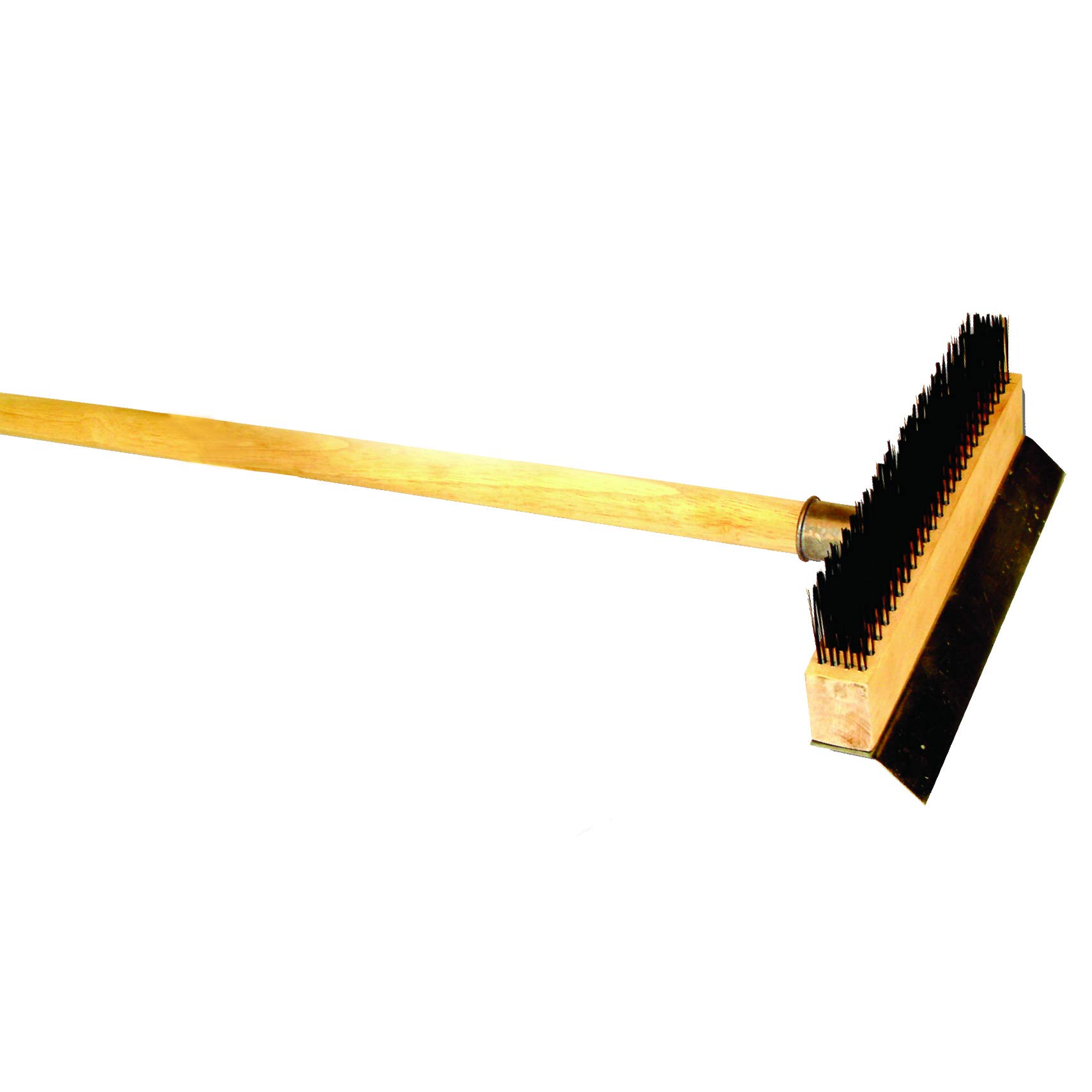 Thunder Group 37-Inch Long Wood Handle Pizza Oven Brush - Heavy Duty BBQ Grill Cleaning Tool for Wood Fire Ovens, Outdoor Cooking & Camping