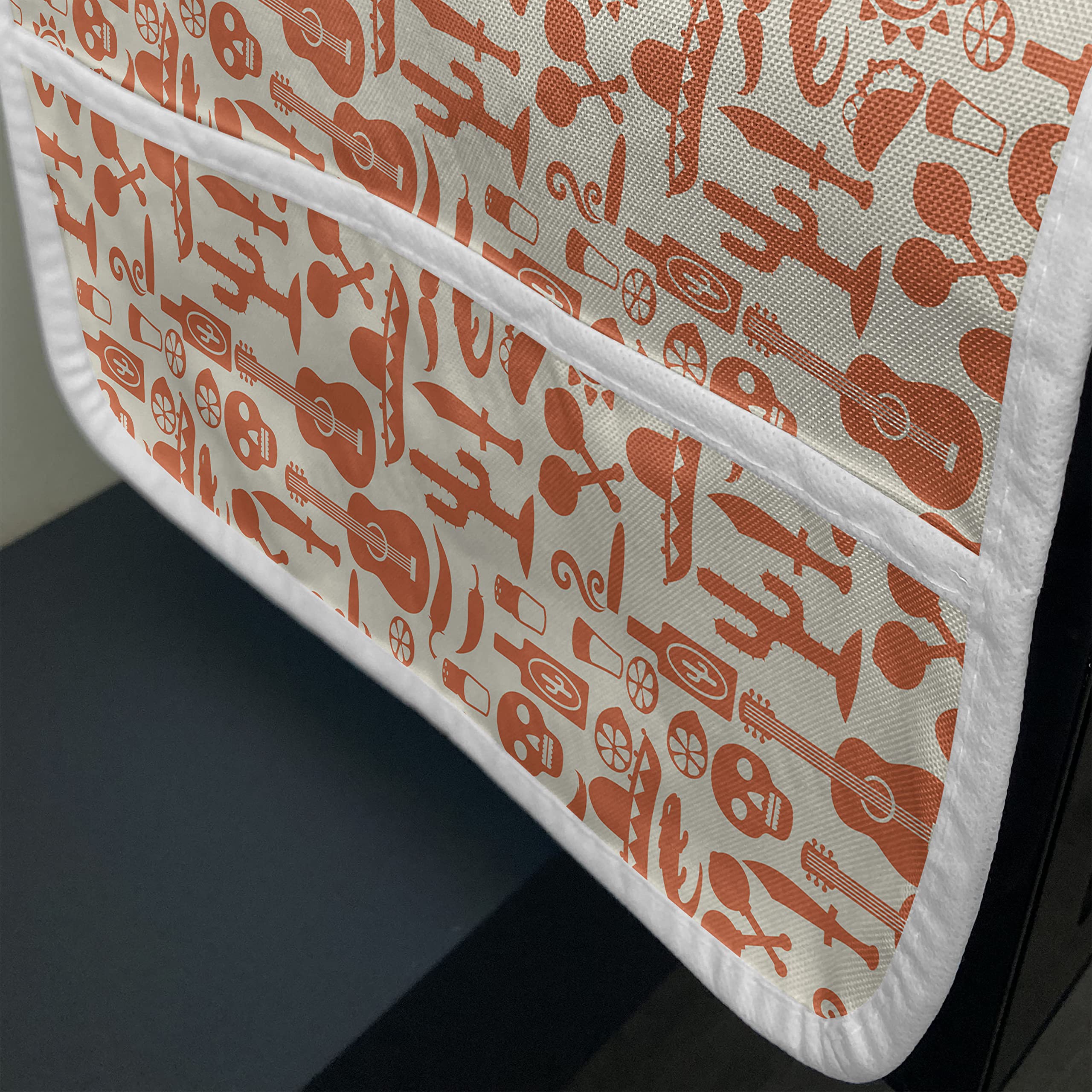 Ambesonne Mexican Microwave Cover - Waterproof Kitchen Organizer with Pockets (36