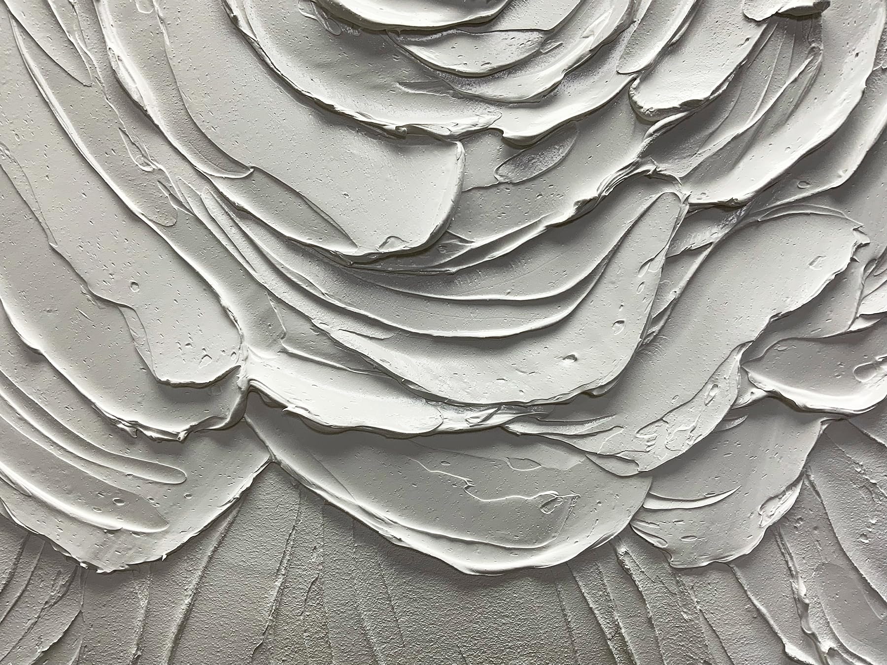 Yika Art Hand Painted Abstract Oil Painting on Canvas - Modern Thick Texture Wall Art Decor with White Flowers (30x45 inches) for Living Room, Bedroom & Office Decor