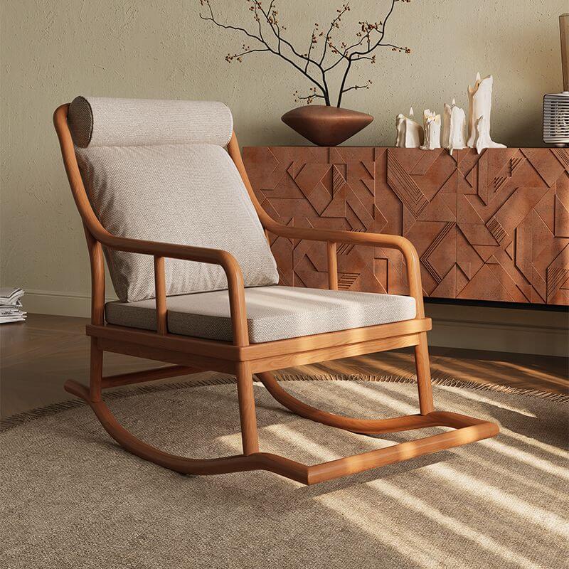 Premium Wooden Rocking Chairs for Front Porch - Midnight Black/Chalk/Azure Craftsman Style with Rear Support & Stationary Base | Perfect for Relaxing, Outdoor Decor & Country Home Sitting Areas
