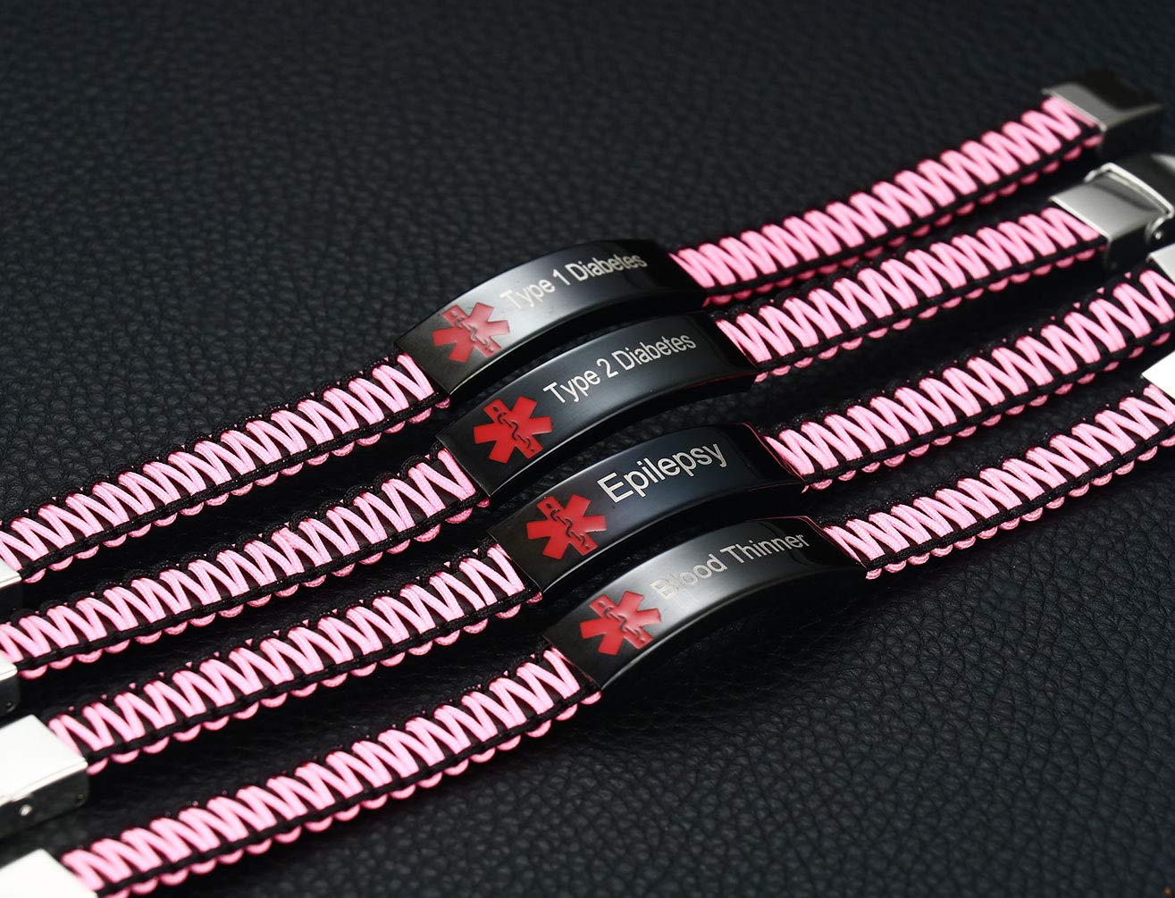 Diabetes Medical Alert ID Bracelet for Women & Men | Adjustable Handmade Nylon Braided Medical Bracelet - Perfect for Daily Wear, Travel & Emergency Situations
