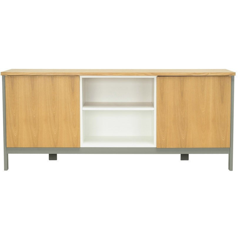 JARVY 186cm Sideboard Buffet Cabinet - Natural & Grey Finish for Dining Room, Living Room, or Entryway Storage