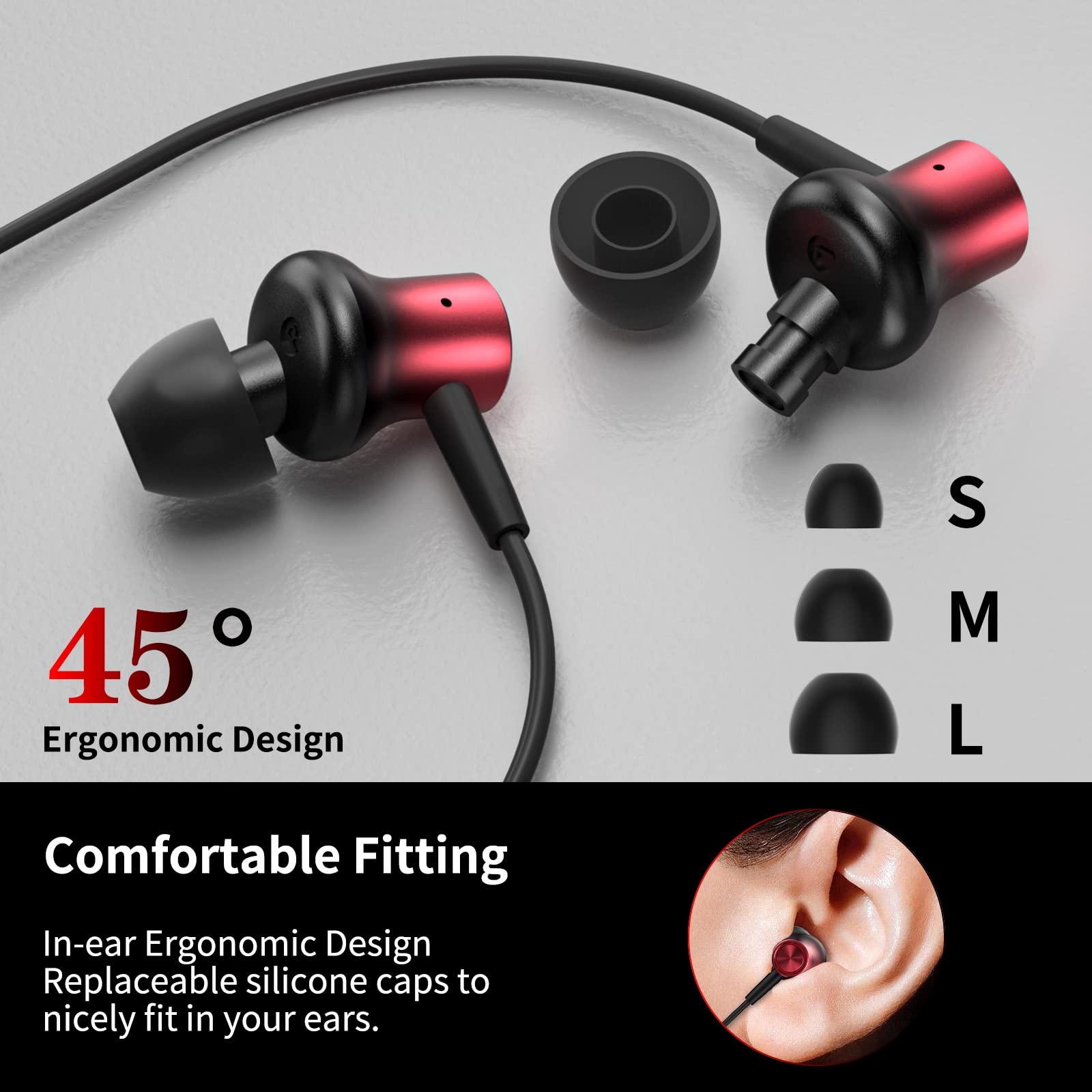 Magnetic Wired Earbuds with 3.5mm Jack - Noise Cancelling In-Ear Headphones for Chromebook, Laptop, PC, Samsung Galaxy A25/A15 5G & Kindle Fire HD 10/8/7 Plus - Perfect for Work, Study, Gaming and Travel