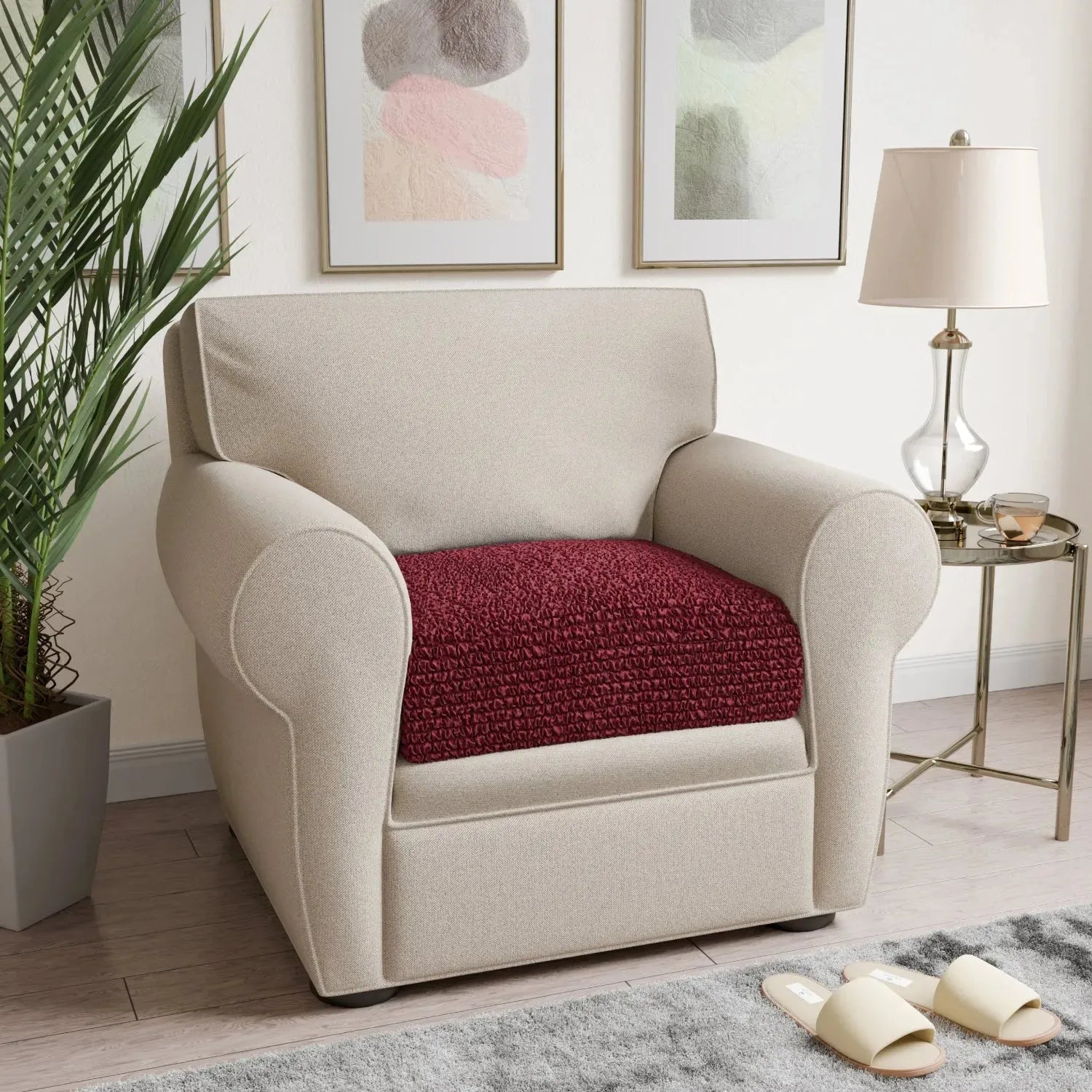 Premium Microfiber Seat Cushion Cover - Soft & Durable Sofa Chair Protector - Perfect for Living Room, Office, or Car Use