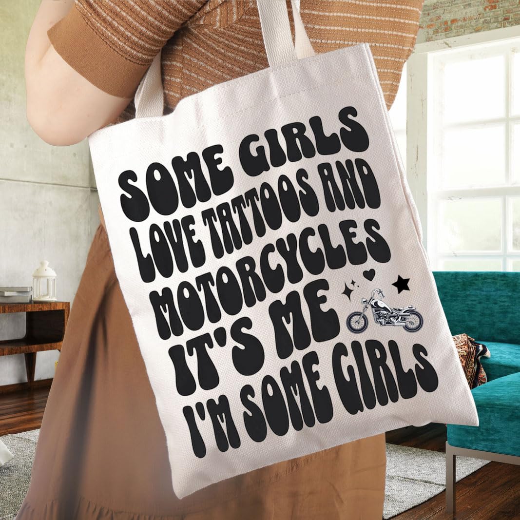Motorcycle Tote Bag for Women - Stylish & Durable Biker Gift for Tattoo Lovers - Perfect for Motorcycle Rides, Shopping & Casual Outings