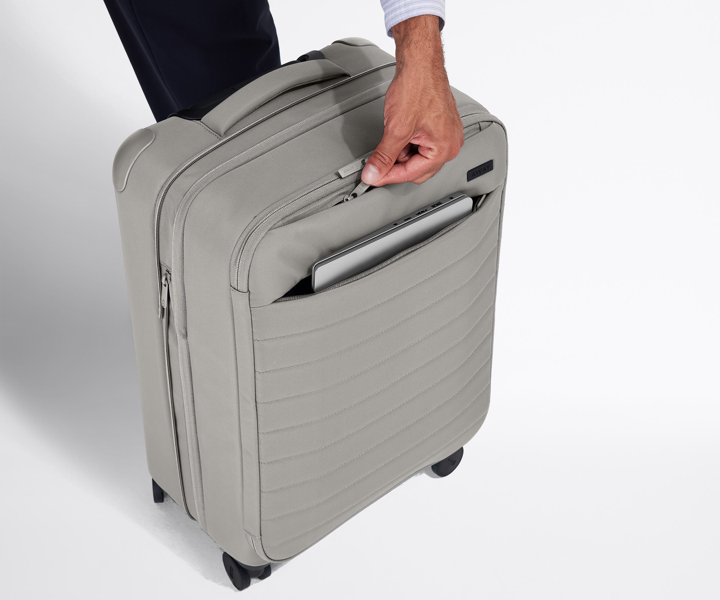 Softside Carry On Luggage in Cloud Gray - Lightweight & Durable Travel Suitcase for Airplane Cabin & Weekend Trips