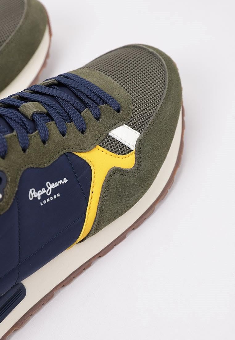 Pepe Jeans Men's Britt Man Studio Green Sneakers - Casual Comfort Shoes for Walking, Running & Everyday Wear | Stylish Athletic Footwear for Men