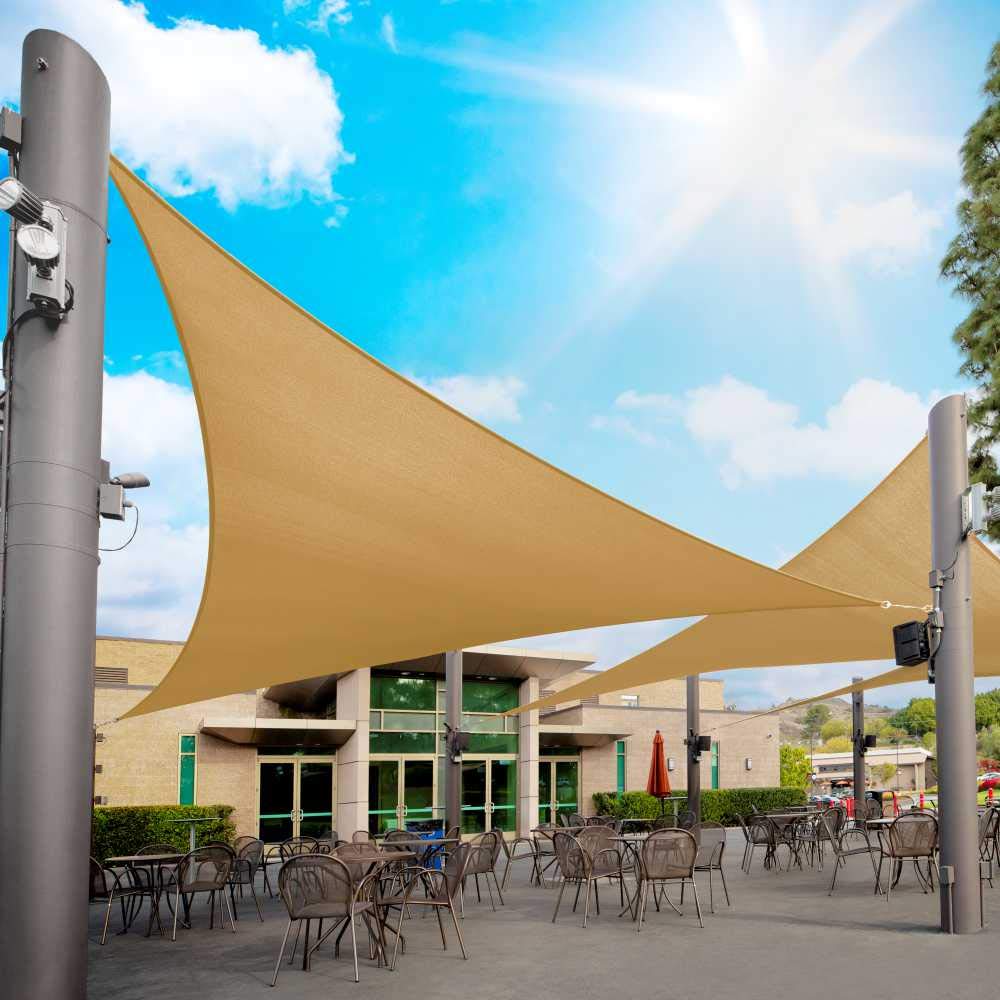 Royal Shade Right Triangle Sun Shade Sail 22' x 23' x 31.8' - Sand Beige UV Block Canopy Mesh - Heavy Duty 200GSM Commercial Standard - Custom Size Available - Perfect for Patio, Poolside, and Outdoor Lounge Areas