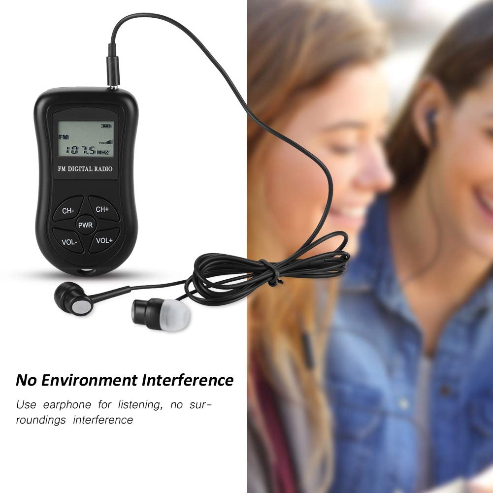 Portable Digital AM/FM Radio - Mini Pocket Stereo Personal Radio with Lanyard & Earphones | Perfect for Running, Jogging, Hiking, Gym & Outdoor Activities