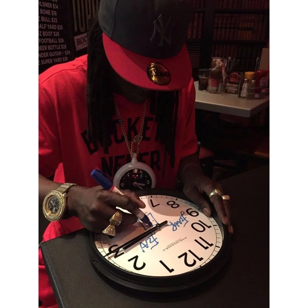 Flavor Flav Signed Clock Necklace with COA - Authentic Flava Flav Autograph Collectible - Perfect for Hip Hop Fans & Music Memorabilia Collectors