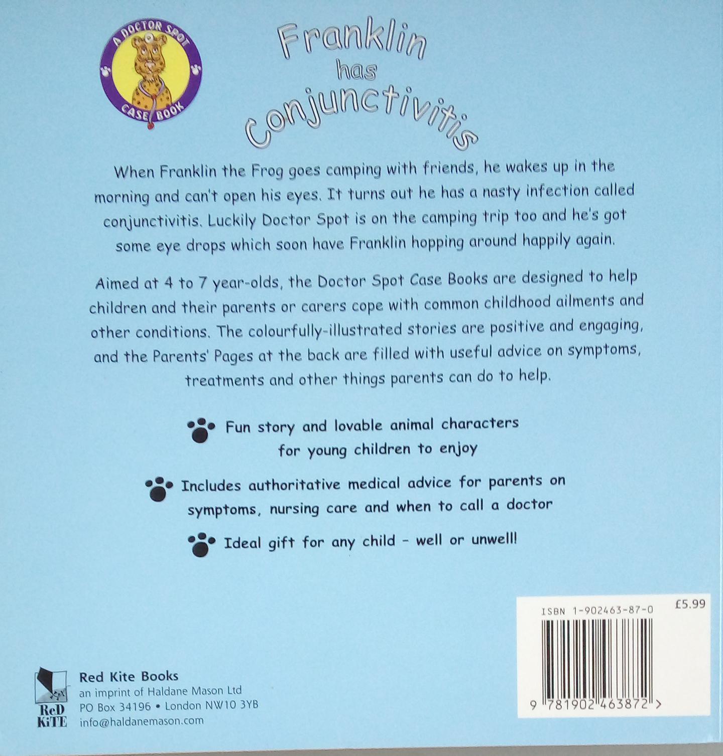 Franklin Has Conjunctivitis - Doctor Spot Case Book for Kids | Children's Medical Storybook for Eye Health Education | Perfect for Classroom Reading & Parent-Child Learning