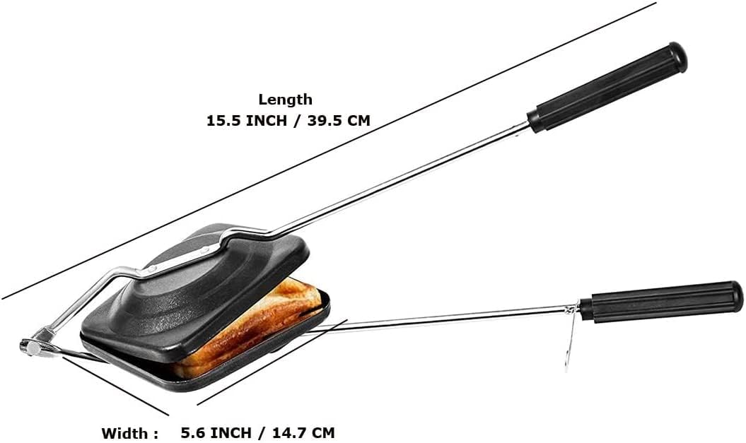 Nonstick Double-Sided Sandwich Maker & Toaster - Stovetop & Gas Compatible with Easy-Grip Handles - Perfect for Breakfast, Lunch & Snacks - Great Valentine's Day Gift for Food Lovers