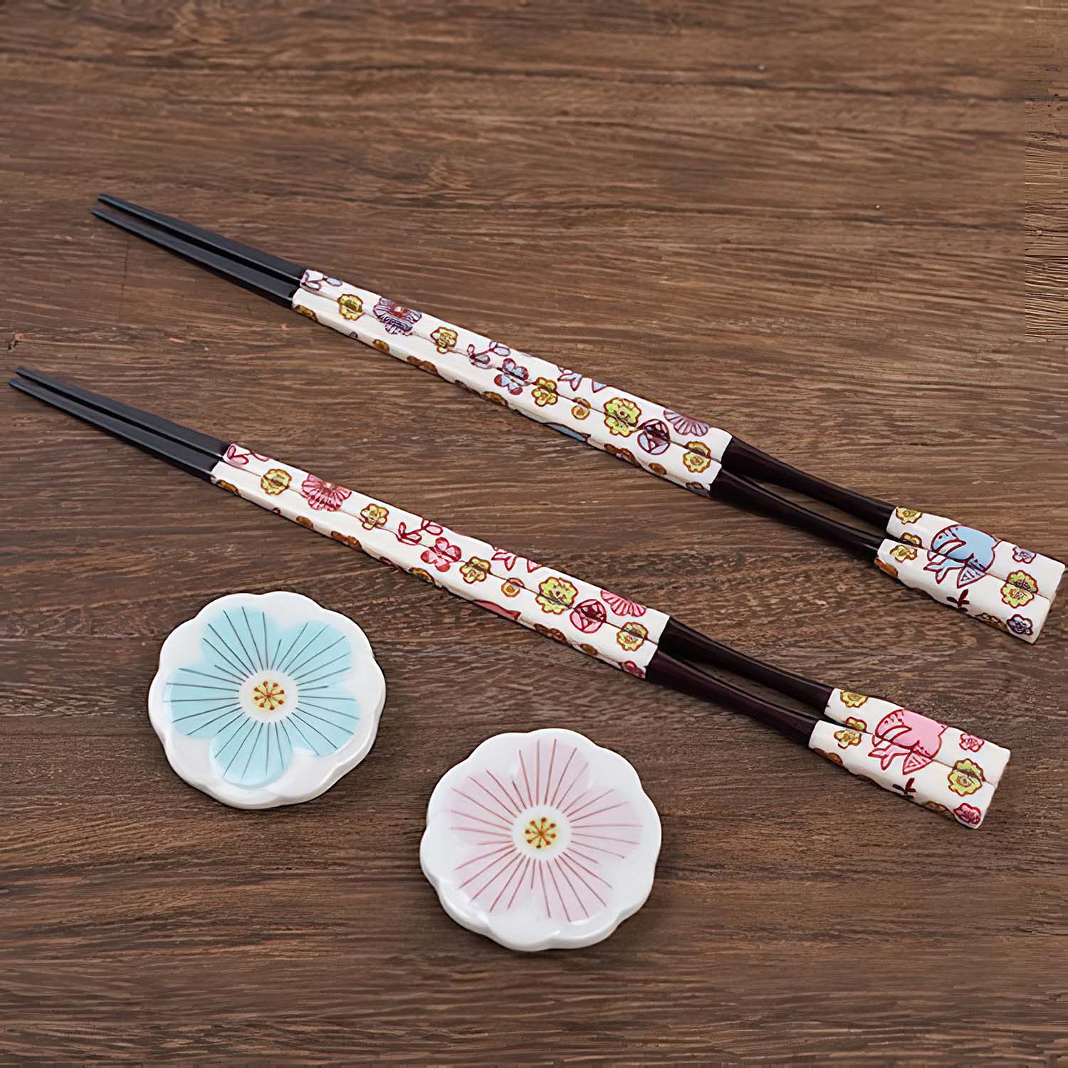 Premium Harekutani Porcelain Chopsticks Set with Chopstick Rests - Elegant Japanese Tableware for Sushi, Asian Cuisine & Home Dining (PK/LBL)