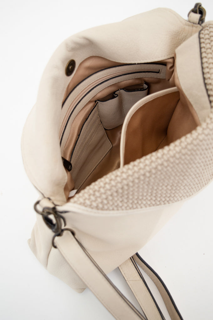 Premium Genuine Leather Handbag 072 in Ivory - Elegant Women's Purse for Work, Travel & Everyday Use
