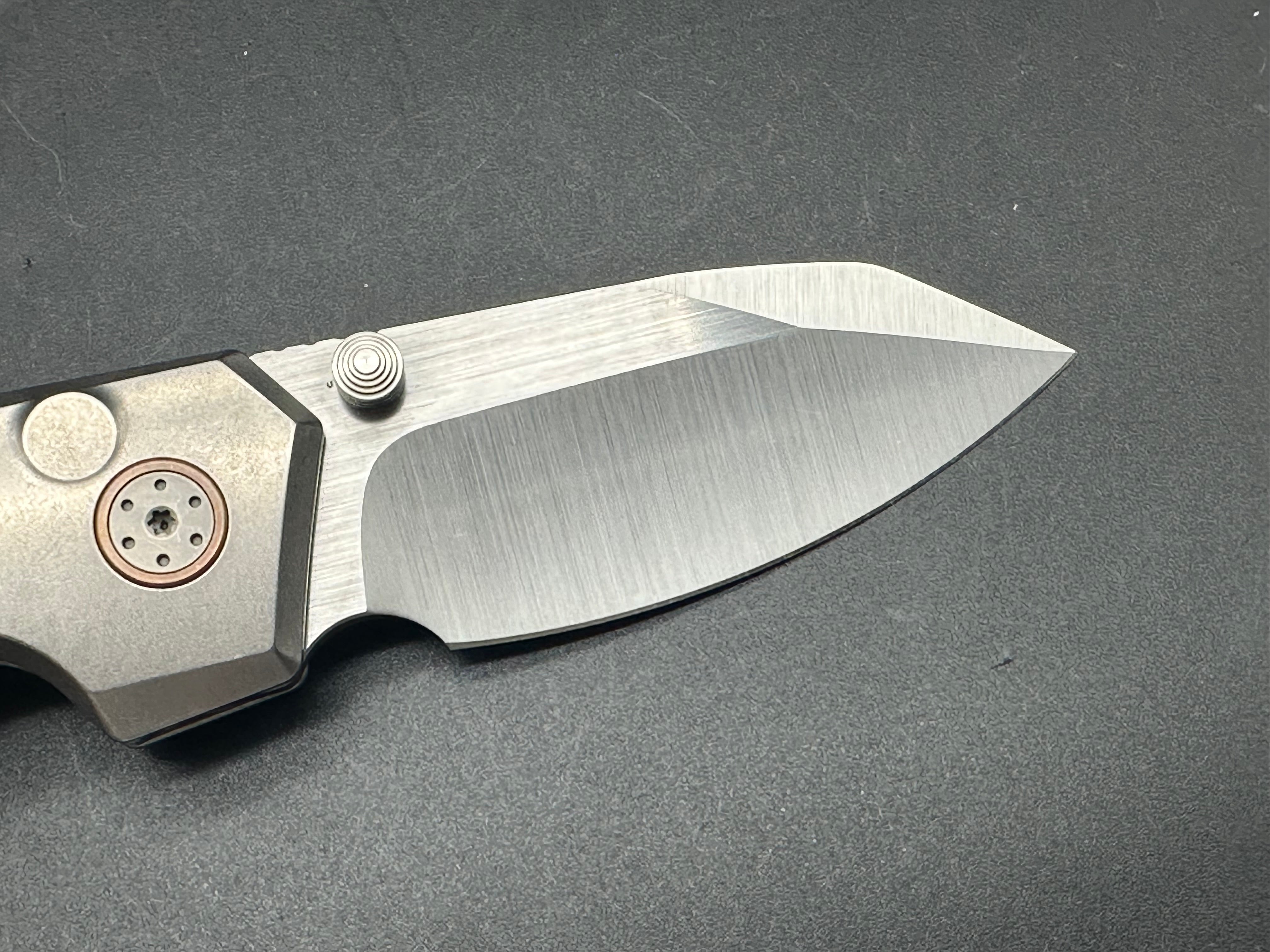 Alliance Designs Mini Slim Pickins Titanium Folding Knife with Satin Elmax Blade - Compact EDC Knife for Outdoor, Camping & Everyday Carry