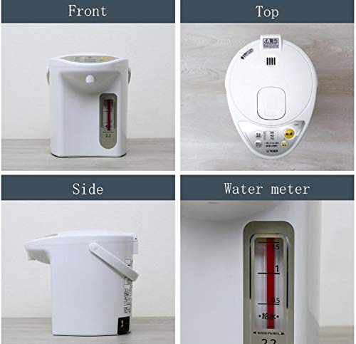 Tiger 2.2L Electric Kettle - Fast Boiling, Auto Shut-Off, Stainless Steel Interior, White (PDR-G220-W) - Perfect for Home, Office, Dorm & Tea/Coffee Brewing