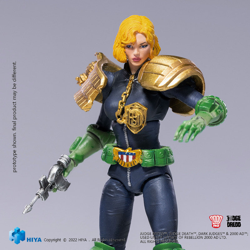 1/18 Scale HIYA 4-Inch Action Figure - Exquisite Mini Series Judge Dredd & Judge Anderson Collectible Toys for Display & Role Play | Perfect for Comic Fans & Collectors