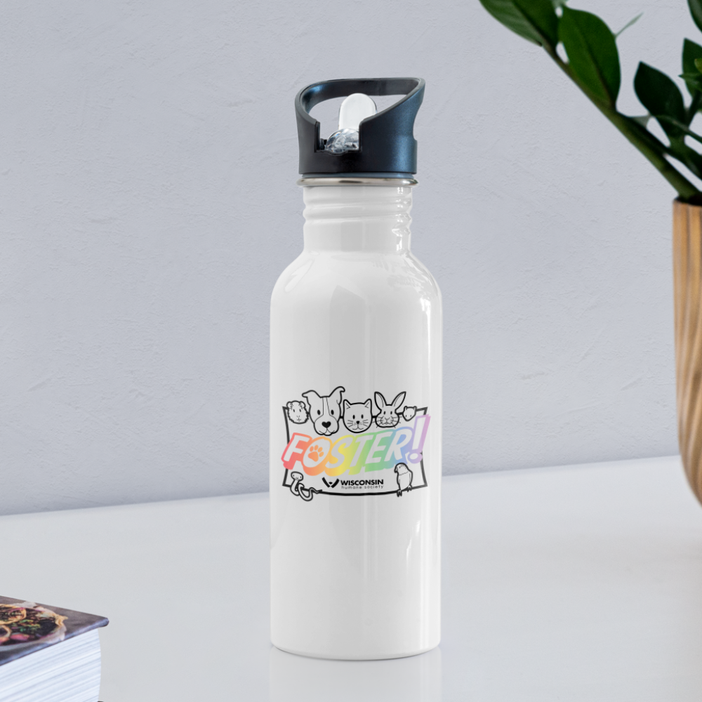 Foster Pride Water Bottle - Insulated Stainless Steel Reusable Bottle with Leak-Proof Lid for Kids, School, Sports & Outdoor Activities