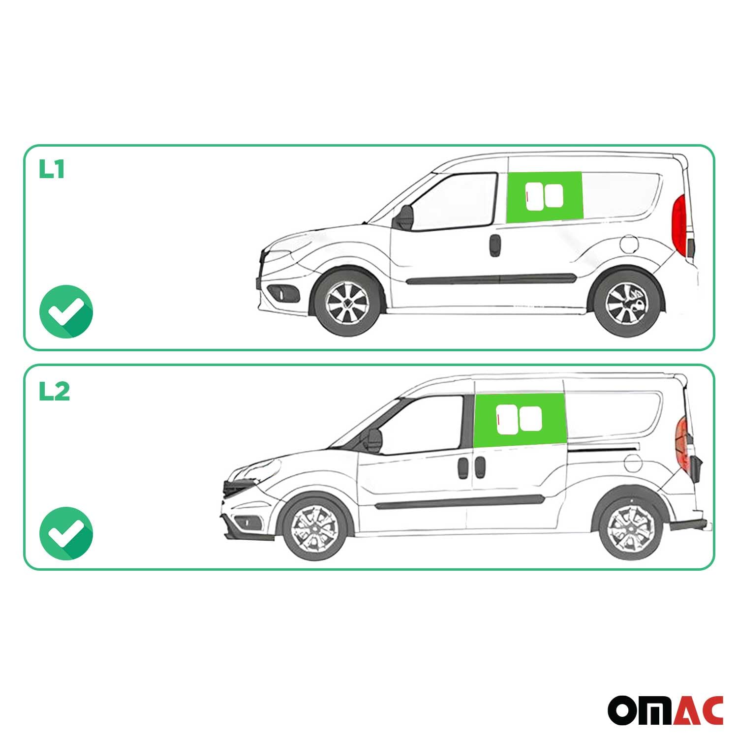 OMAC Sliding Window Glass Replacement for Ram Promaster City 2015-2022 - Front Left Side - Perfect for Cargo Vans & Delivery Vehicles