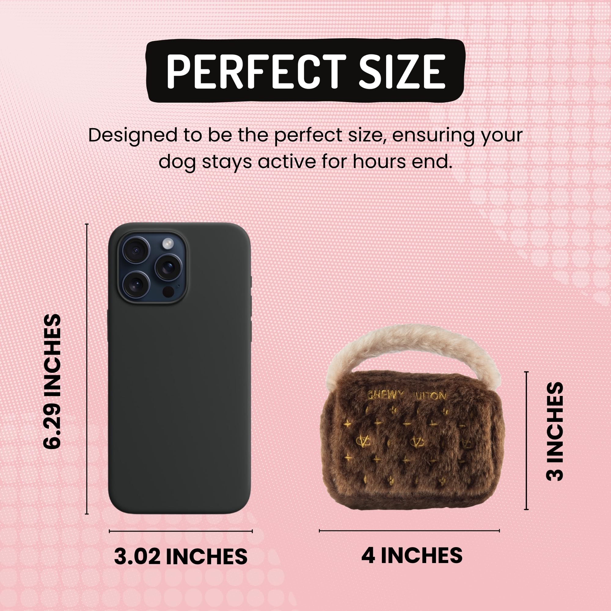 Dog Diggin Designs Runway Pup Collection - Unique Squeaky Parody Plush Dog Toys | Fashion-Inspired Haute Couture Handbag Dog Chew Toys for Small & Medium Dogs - Perfect for Playtime & Fashion Show Fun