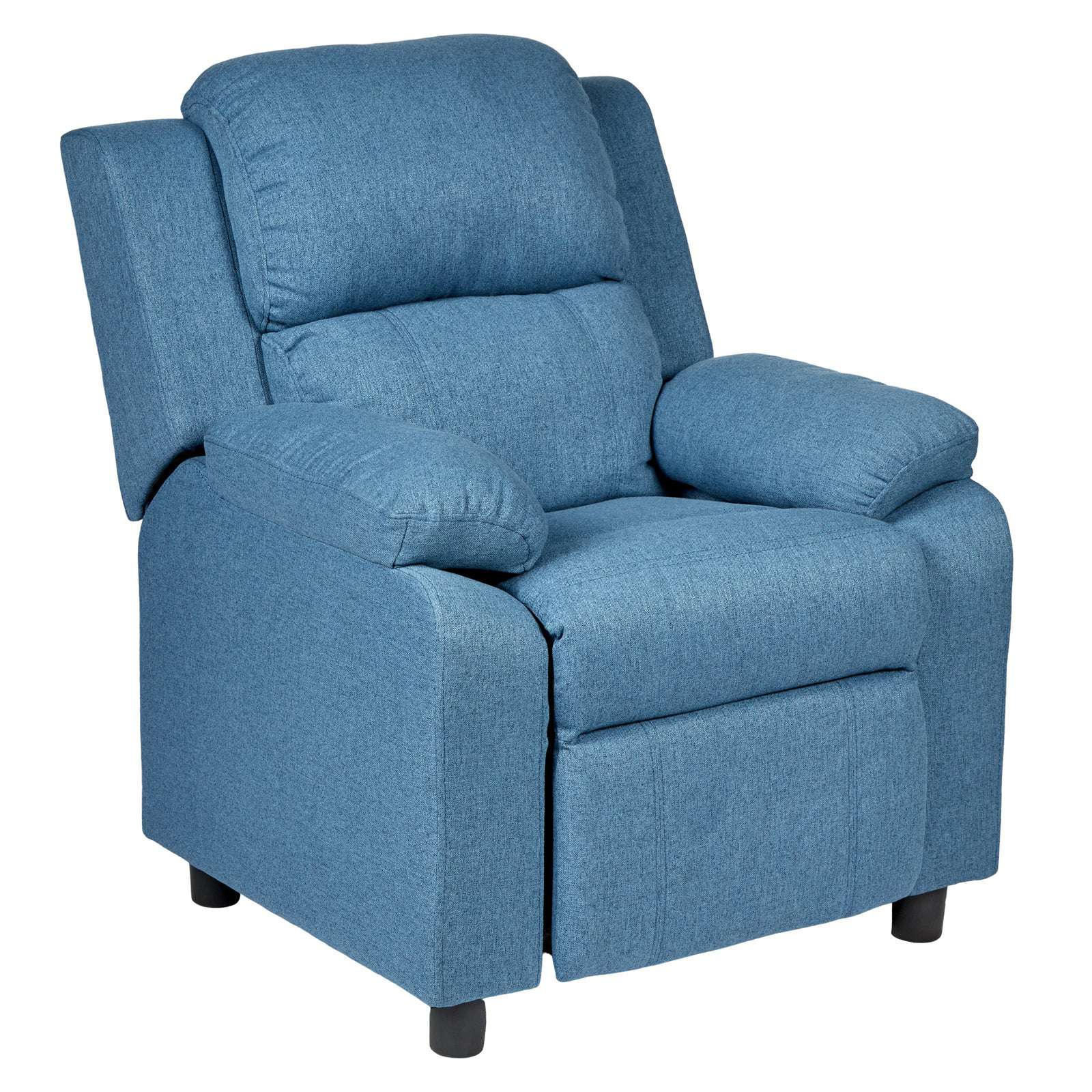 4-Piece Erika Navy Blue Recliner Sofa Set - Comfortable Lounge Armchair for Adults - Perfect for Living Room, Home Theater & Relaxation Spaces